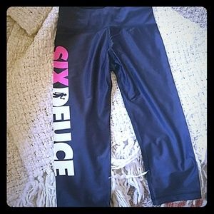 Six duece hot pink/black capris - NWOT